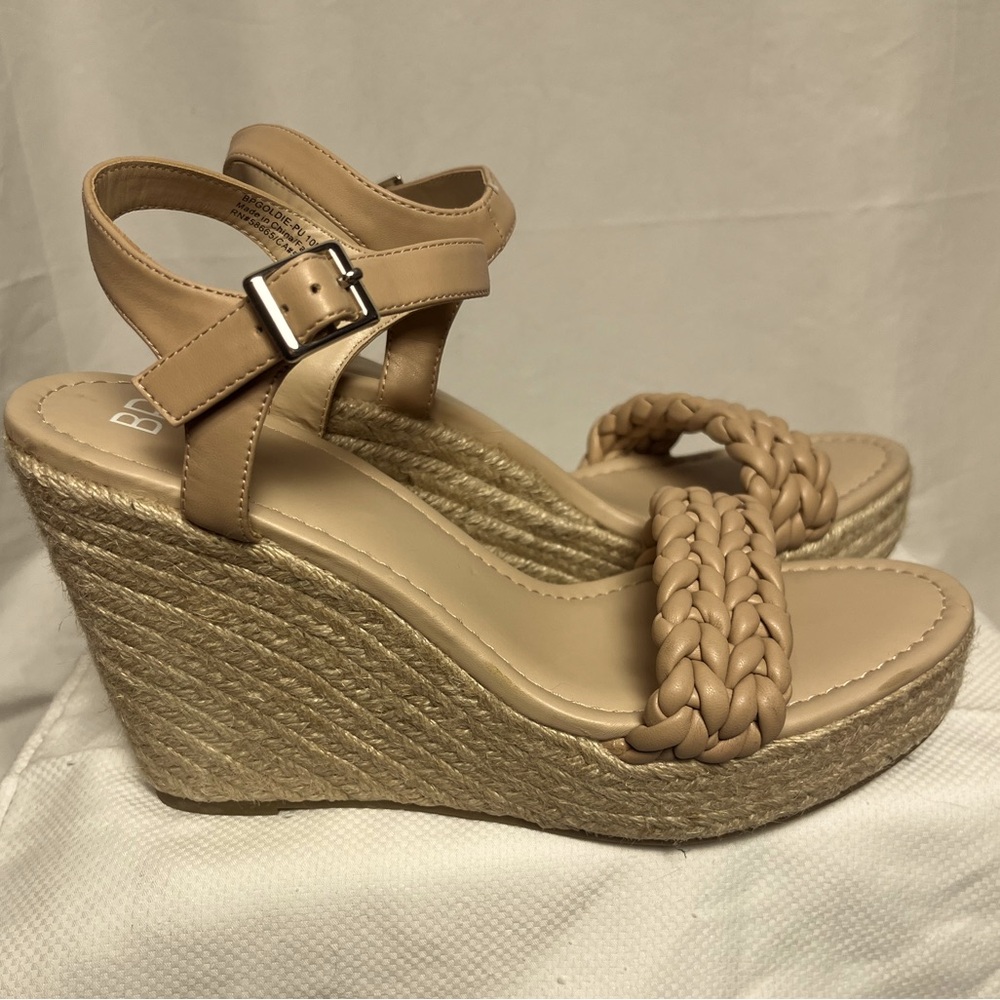 NWOT BP Braided platform wedges jute trimmed sandal 10M